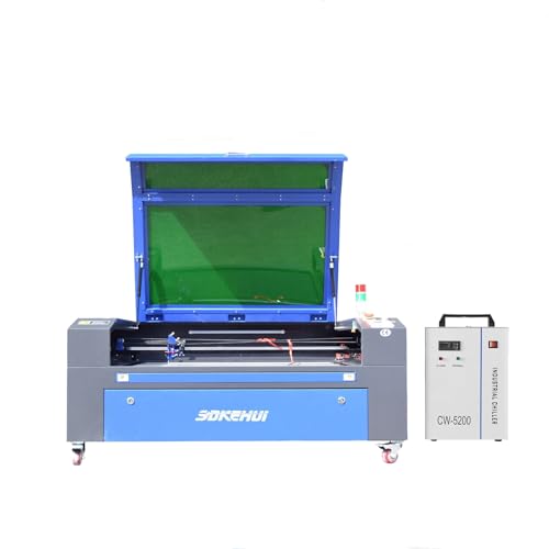 Autofokus-100W 1000x800mm CO2 Laser Graviermaschine Engraver Cutter + Chiller CW5200,Wabenplattform Aluminiumschaufelplattform von otmechl