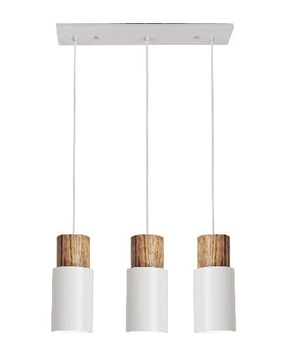 ouglres Pendelleuchte Esstisch Vintage,3-Flammig Holz Hängelampe Weiß von ouglres