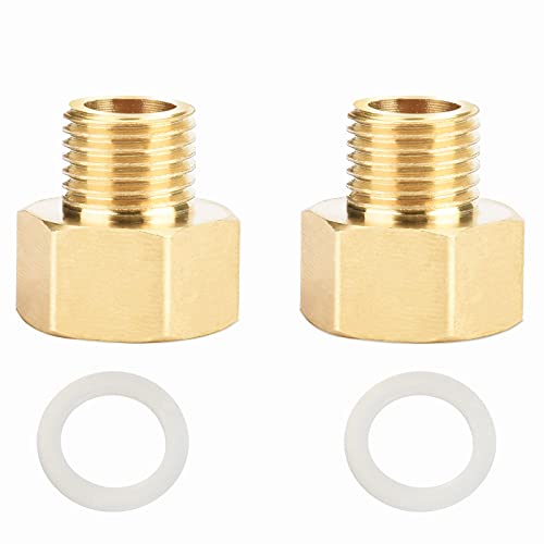 Reduzierstück 1/4 auf 3/8 Zoll aus Messing, AG/IG Reduzierverlängerung,2St Reduzierverlängerung Reduzierstück (1/4 Zoll Außen x 3/8 Zoll Innen) Gewinde/Messing Fittings von oumuik