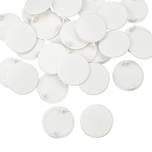 oupados 28 Stk Möbel Lochabdeckung Kunststoff-Scharnier-Abdeckkappen Kunststoff Möbel-Abdeckkappen Weiß für Möbel Rohre Bohrlöcher(35 mm） von oupados