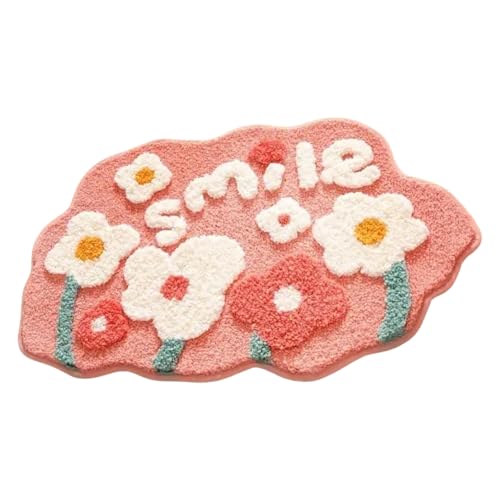 our fave Einfache spezielle Form Blume Imitation Teppich Schlafzimmer Nachttisch Decke Bodenmatten rutschfeste Decke von our fave