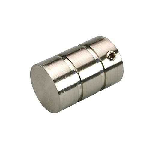 Ourdeco Endstück für Gardinenstangen Zylinder mit Rille, ø 16mm, 2 Stück edelstahl optik von ourdeco