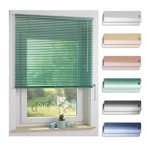 ourdeco® Aluminium-Jalousie / 060 x 160 Mint (Breite x Höhe) / Montage an Wand oder Decke, Premium Alu-Jalousie von ourdeco