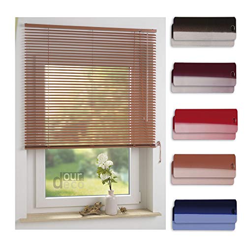 ourdeco® Aluminium-Jalousie / 100 x 160 Terracotta (Breite x Höhe) / Montage an Wand oder Decke, Premium Alu-Jalousie von ourdeco