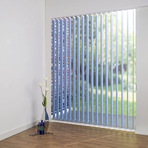 ourdeco® Komplett-Vertikalanlage/Breite: 120 cm/Höhe: 250 cm/Farbe: blau/Lamellenbreite 127 mm/in der Höhe kürzbar/Decken- oder Wandmontage/lichtdurchlässig von ourdeco