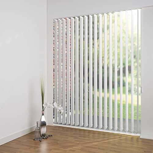 ourdeco® Komplett-Vertikalanlage/Breite: 150 cm/Höhe: 180 cm/Farbe: hellgrau/Lamellenbreite 127 mm/in der Höhe kürzbar/Decken- oder Wandmontage/lichtdurchlässig von ourdeco