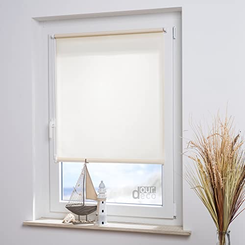 ourdeco® Mini-Rollo / 60 x 150 Creme/lichtdurchlässig, Blickdicht/Farben: weiß, beige, gelb, grün, Terracotta, violett, blau von ourdeco