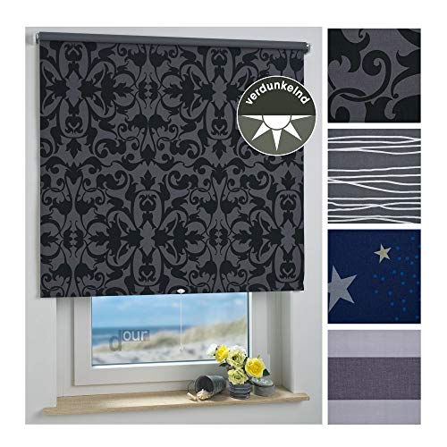 ourdeco® Rollo, Spring-, Schnapprollo/Stoffbreite: 148 x Auszugslänge: 180 cm Ornament/Dekor, Verdunkelnd von ourdeco