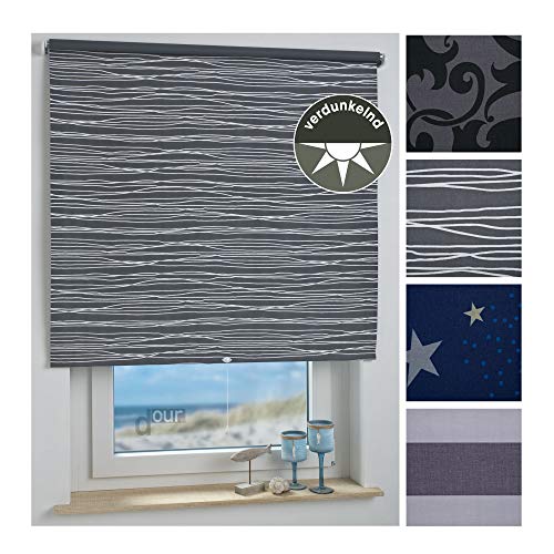 ourdeco® Rollo, Spring-, Schnapprollo/Stoffbreite: 178 x Auszugslänge: 180 cm Sahara/Dekor, Verdunkelnd von ourdeco