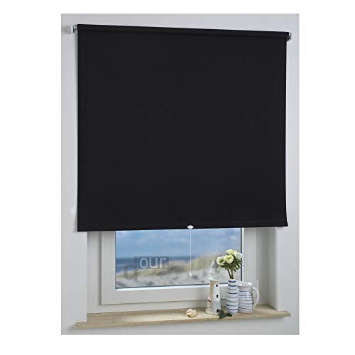 ourdeco® Rollo, Spring-, Schnapprollo/Stoffbreite: 178 x Auszugslänge: 180 cm schwarz/Tageslicht, lichtdurchlässig von ourdeco