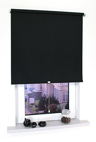 ourdeco® Rollo, Spring-, Schnapprollo/Stoffbreite: 98 x Auszugslänge: 180 cm schwarz/Tageslicht, lichtdurchlässig von ourdeco