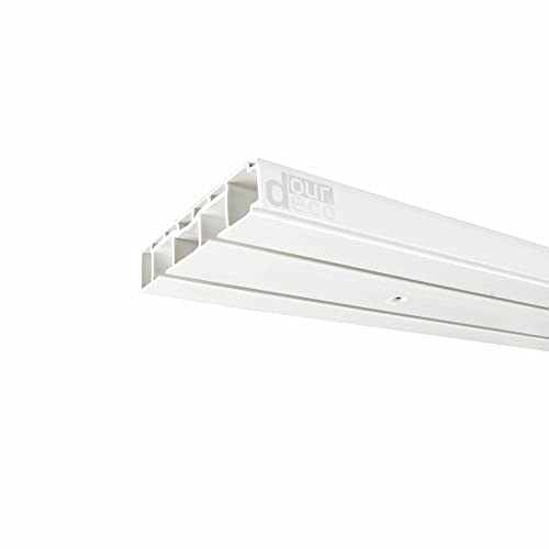 ourdeco® Vorhangschiene, Gardinenschiene weiß, 720 cm, 2-läufig (4x 180 cm inkl. Verbinder) von ourdeco