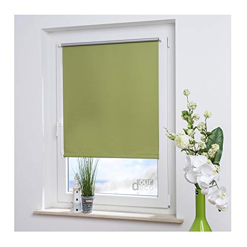ourdeco Mini-Rollo Thermobeschichtung, 120 x 150 apfelgrün, verdunkelnd von ourdeco
