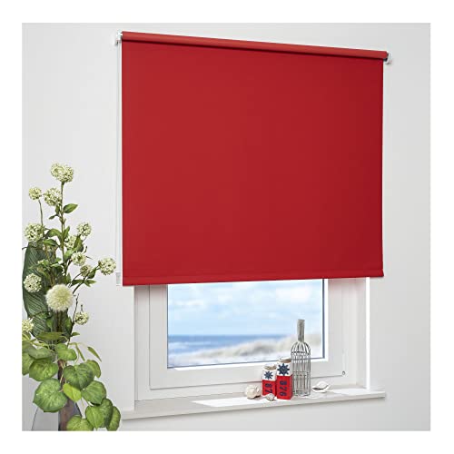 ourdeco Rollo/Seitenzugrollo / 112 x 180 Breite x Höhe/rot/lichtundurchlässiger Stoff/Sichtschutzrollo/Verdunklungsrollo ourdeco Rollo/Seitenzugrollo / 112 x 180 Breite x Höhe/rot/lichtundurchlässiger Stoff/Sichtschutzrollo/Verdunklungsrollo von ourdeco