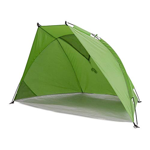 outdoorer Strandmuschel Helios Air - Reise-Strandmuschel mit UV Schutz 80 & verschließbarem Fenster, Strandzelt für Reisen (grün) von outdoorer