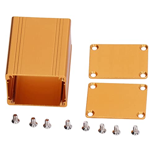 Aluminiumlegierungsprojektbox Integrierte Wärmeableitungsfall -Stromschaltplatine Häuser Matt Gold DIY Elektronische Anschlussanschlussgehäuse von outdoorm