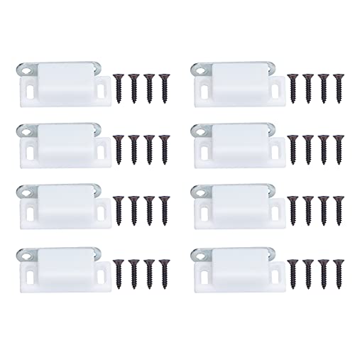 EDELSTAHL MAGNETTÜR FANG FÜR SCHRANK CUPBOARD CLOSET BUFFER 8 SET (Weiß) von outdoorm