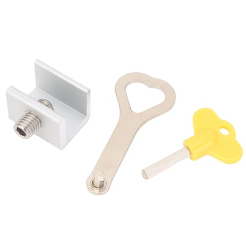 Fensterschlösser Einstellbares Einzelloch -Schieberschloss Kit geeignet für horizontale vertikale Schiebebefenster Metallstruktur robuste 10 Sätze (Silber) von outdoorm