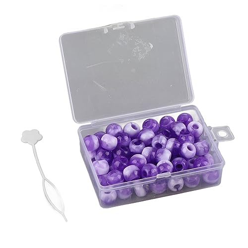 HAIR BRAIDING BEADS EXQUISITE PLASTIC RESIN DIY DECORATION 74PCS SUITABLE BANQUET WEDDING FILM EXHIBITION (Lila) von outdoorm