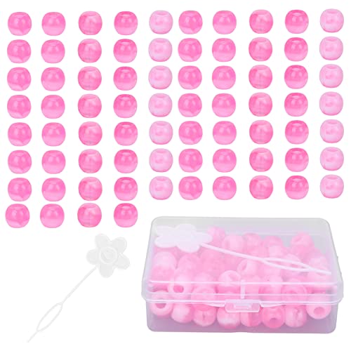 HAIR BRAIDING BEADS EXQUISITE PLASTIC RESIN DIY DECORATION 74PCS SUITABLE BANQUET WEDDING FILM EXHIBITION (Rot) von outdoorm