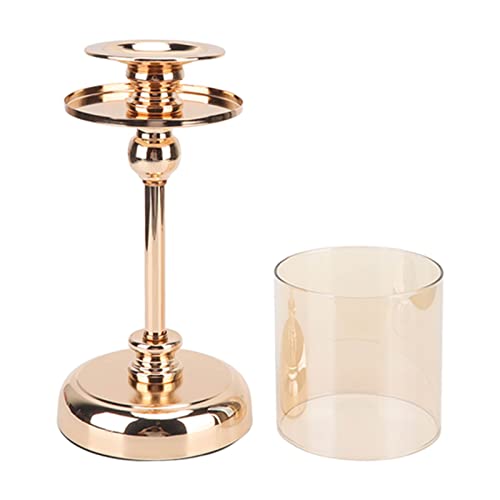 Luxus französische Kerzenlestick -Ornament Tischkerzenhalter romantische Kerzenlicht Abendessen Dekorative Requisiten Champagner Gold für Wohnkultur von outdoorm