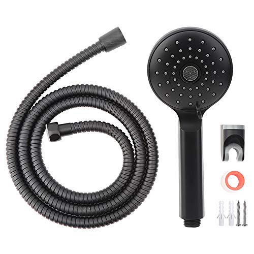 Matte schwarze Handschuhset mit Schlauch und Klammer für entspannende Duscherlebnisse im Badezimmer von outdoorm