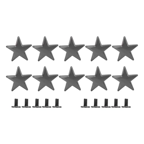 Metal Star Niets hohe glänzende Zinklegierung 20mm Schrauben Kleidungsschuhe Jacken 10 Stcs (Silberschwarz) von outdoorm