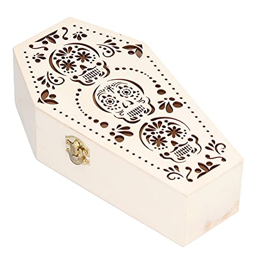 Unvollendete hölzerne Sargbox Halloween Party ation für kleine Haustiere (Schädel) von outdoorm