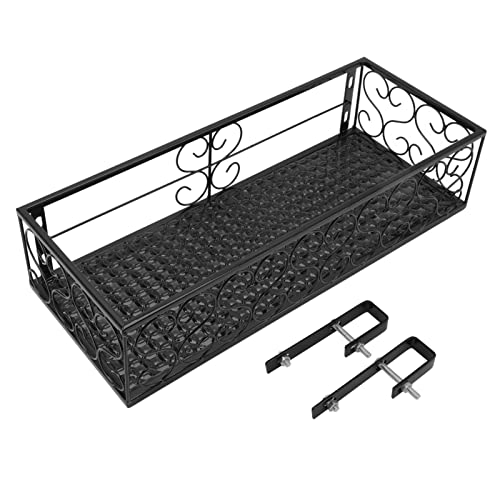 outdoorm Balkon Blumenregal Hängende Blumenkleiderbügel hängende Schmiedeeisenzaun Innenfensternssilber Sukkulente Regal (Geeignet für 2,5 cm Geländer) von outdoorm