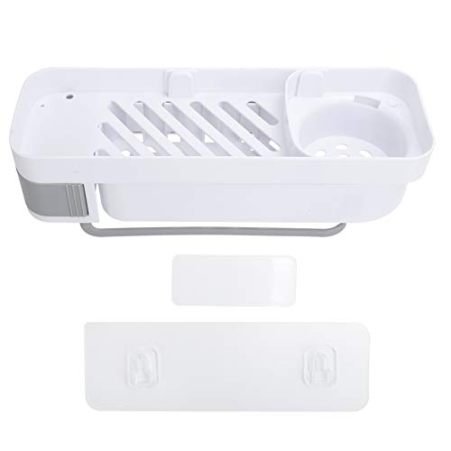 outdoorm Duschregal -Wand montiertes Badezimmerlagerstange mit Handtuchhaken um 180 Grad Einfach für Verschiedene Winkel und Räume installieren (Weiß grau) von outdoorm