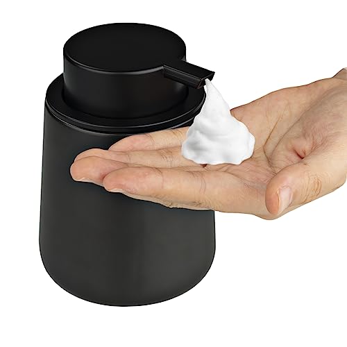 outer treasure Schaumstoff-Handseifenspender, Badezimmer-Lotion, Handpumpenspender, schäumender Seifenspender, Keramikspender für Küche, Handwäsche, 400 ml (schwarz) von outer treasure