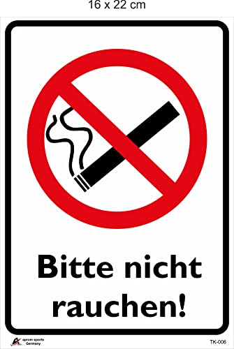 Sicherheitsaufkleber "Bitte nicht rauchen" mit Piktogramm – Weißer Untergrund, 24 cm x 16 cm, Selbstklebend, Für Raucherzonen und rauchfreie Bereiche von outlaw-rats