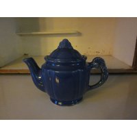 Shawnee Pottery Blaue Rosette Teekanne Vintage Us Made in America Usa von outoftheatticshop