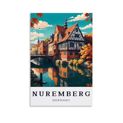 Nürnberg, Deutschland, Vintage-Reiseposter, Heimdekoration, Wandkunst, zum Aufhängen, Bild, Druck, Schlafzimmer, dekorative Gemälde, ästhetisch, 60 x 90 cm Nürnberg, Deutschland, Vintage-Reiseposter, Heimdekoration, Wandkunst, zum Aufhängen, Bild, Druck, Schlafzimmer, dekorative Gemälde, ästhetisch, 60 x 90 cm von ouweri