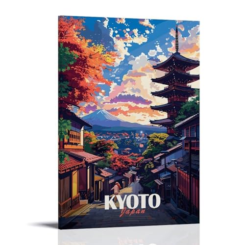 ouweri Kyoto Japan-Vintage-Reise-Poster, Bild, Druck, Leinwand, Wandfarbe, Kunstdekoration, moderne Wohnkunstwerke, Idee, 20 x 30 cm ouweri Kyoto Japan-Vintage-Reise-Poster, Bild, Druck, Leinwand, Wandfarbe, Kunstdekoration, moderne Wohnkunstwerke, Idee, 20 x 30 cm von ouweri