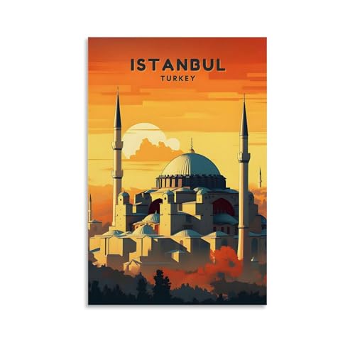 ouweri Reiseposter Istanbul Türkei Vintage (2) Coole Kunstwerke Gemälde Wandkunst Leinwanddrucke Hängendes Bild Wohnkultur, Idee 20 x 30 cm von ouweri