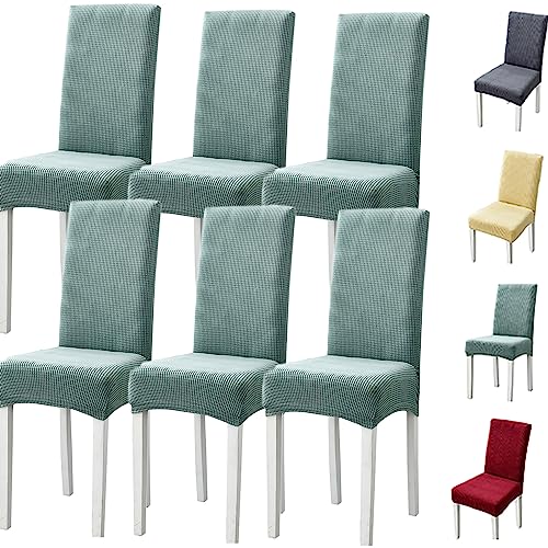 Set of 1/2/4/6 Thickened Plaid Stretch Pattern Chair Cover Removable Washable Seat Cover Modern Style Minimalist Style Dining Chair Protector for Dining Room, Bedroom, Hotel,Grey 4pcs(Grey 6pcs) von ouxei