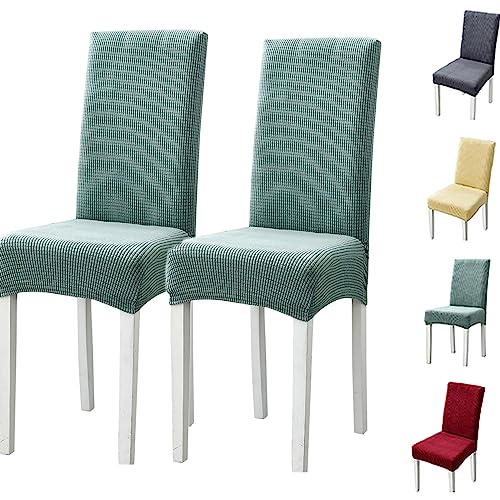 Set of 1/2/4/6 Thickened Plaid Stretch Pattern Chair Cover Removable Washable Seat Cover Modern Style Minimalist Style Dining Chair Protector for Dining Room, Bedroom, Hotel,Grey 4pcs(Red 6pcs) von ouxei
