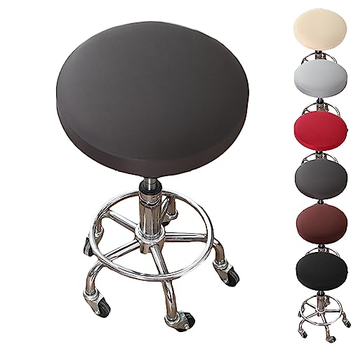 Stretch-Sitzbezüge Für Runde Hocker, 1–6er-Set, Elastische Barhocker-Schonbezüge Für Drehbare Thekenhocker(Dgray 1pcs) von ouxei