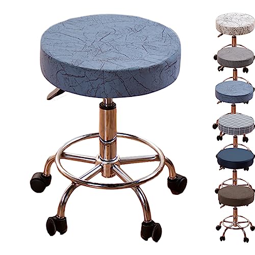 Verdickte Barhockerbezüge, 1er-/2er-/4er-Set, Runde Schonbezüge Für Drehbare, Anhebbare Hocker, Bar-Barbershop(Blue 1pcs,X-Large) von ouxei