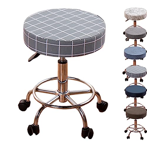 Verdickte Barhockerbezüge, 1er-/2er-/4er-Set, Runde Schonbezüge Für Drehbare, Anhebbare Hocker, Bar-Barbershop(Plaid 1pcs,Large) von ouxei