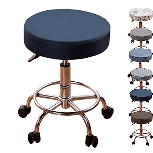 Verdickte Runde Barhockerbezüge, 1-6er-Set – Elastische Schonbezüge Für Drehbare, Hochhebbare Hocker In Bars/Barbershops(Dblue 1pcs,X-Large) von ouxei