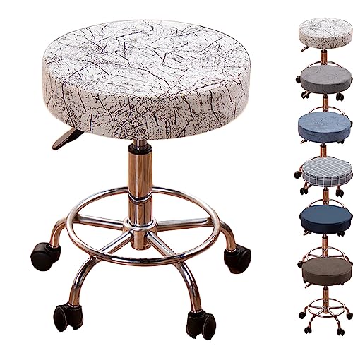 Verdickte Runde Barhockerbezüge, 1-6er-Set – Elastische Schonbezüge Für Drehbare, Hochhebbare Hocker In Bars/Barbershops(Marble 1pcs,X-Large) von ouxei