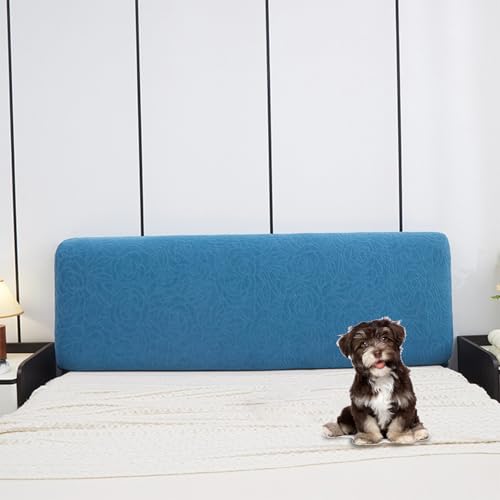 Wasserdichter, Elastischer Kopfteilbezug Für Queen- Und King-Size-Betten – Jacquard Mit Blumenmuster, Staubdicht, Waschbarer Schutz(Blue,120cm/47in) von ouxei