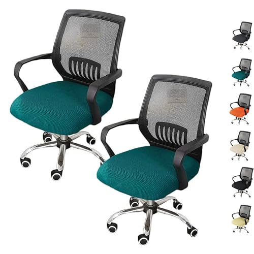 ouxei 2 Stück Dehnbare Stuhlsitzbezüge – Elastische Karierte Schonbezüge Für Büro-/Computer-/Drehstühle, Esszimmer-/Hockergebrauch(D 2pcs) von ouxei