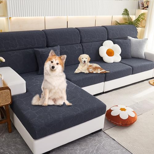 ouxei 2024 Edler Jacquard Sofabezug Ganzjahresbezug rutschfest Waschbar Für 2/3/4-Sitzer Mit Armlehnenschutz(C,L Seat Cover) von ouxei