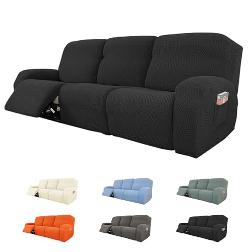 ouxei 2024 Liegesofa-Bezug, 1/2/3-Sitzer, Stretch, All-Inclusive, Waschbar, Für Alle Jahreszeiten(Dgray,3seats/8Pieces) von ouxei