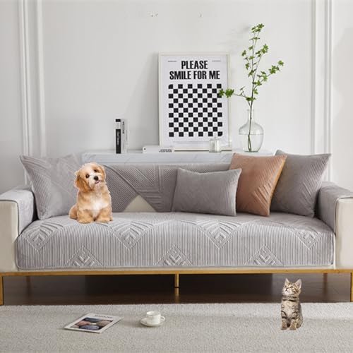ouxei 2024 Neuer Einfacher Universeller Sofabezug - 1-4 Sitzer, L-Form, Waschbarer Haustierschutz(Grey,70 * 70cm) von ouxei