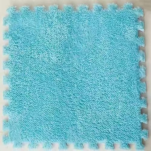 ouxei 28 Stück 12" X 12" X 1cm Weiche Plüsch-Fußmatten Aus Ineinandergreifendem Schaumstoff Mit Rändern Für Das Spielzimmer Zu Hause(Dark Blue) von ouxei