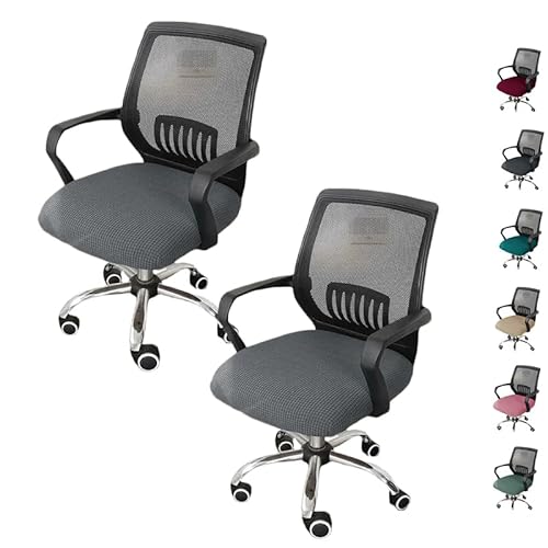 ouxei 2er-Pack Stretch-Sitzbezüge Für Bürostühle – Elastischer Schonbezug Für Dreh-/Computerstühle, Waschbarer Schutz Für Büro/Esszimmer(F 2pcs) von ouxei